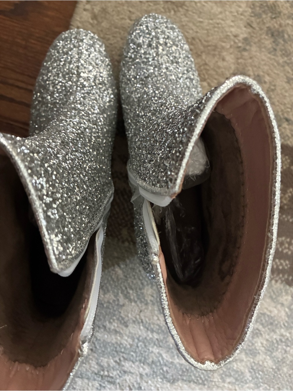 Sparkle Silver Glitter Ankle Boots - Women - Picture 10 of 10